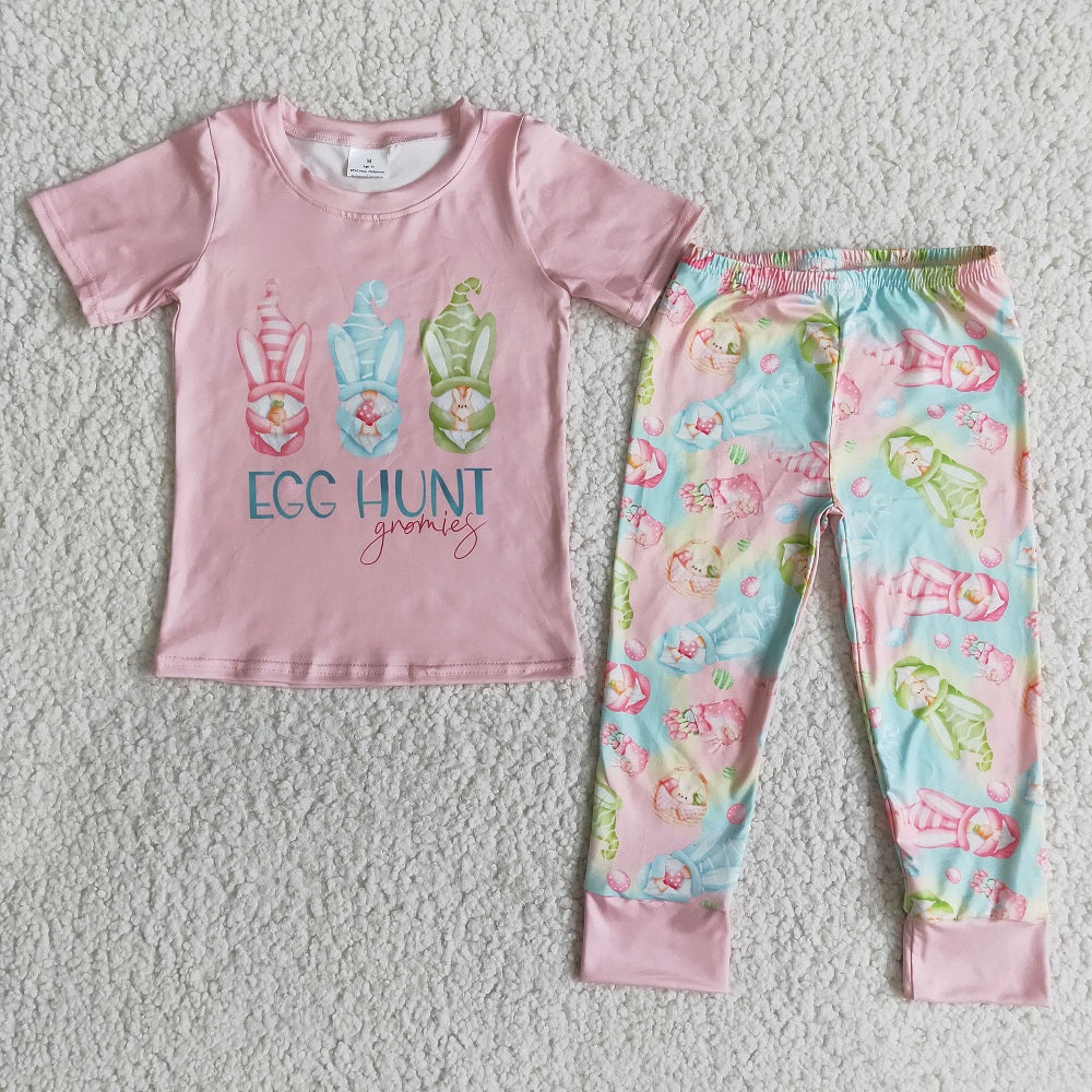 E11-28 Easter Bunny Egg Girls Outfits Pants