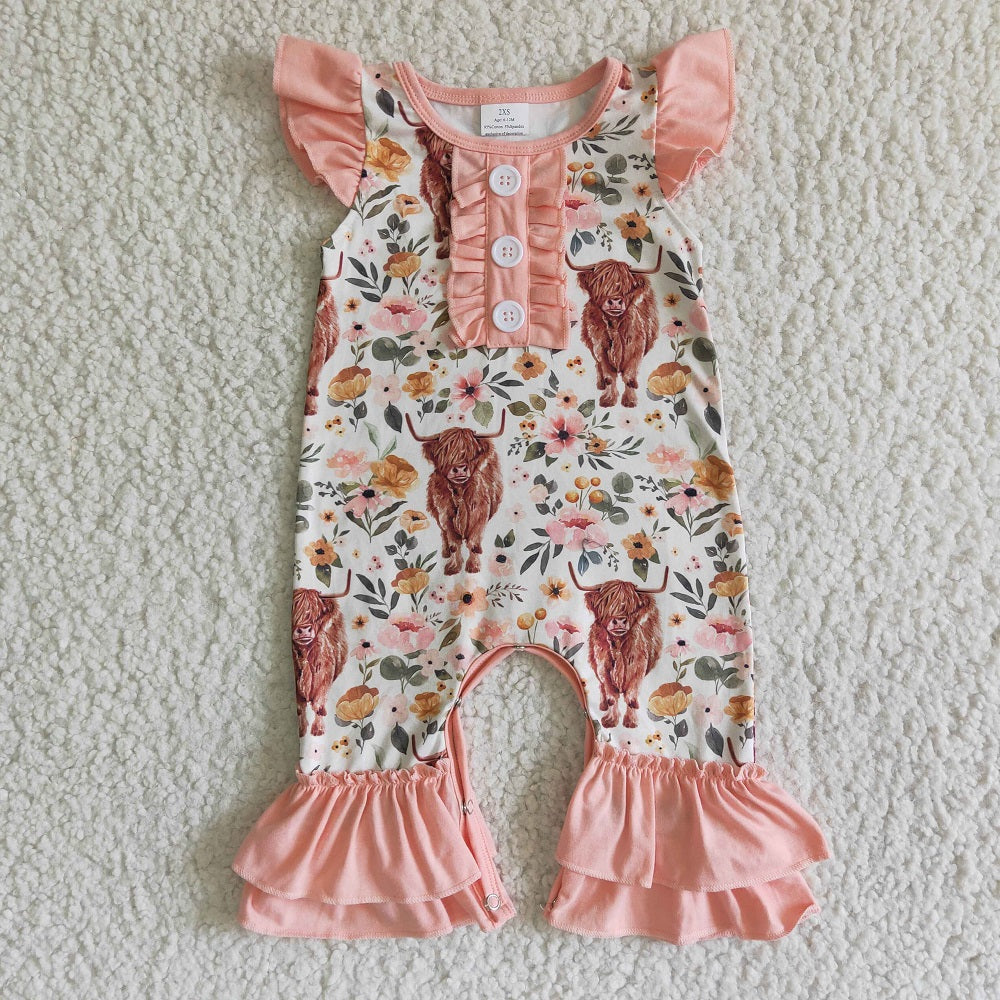 SR0010 Girls Cow Romper