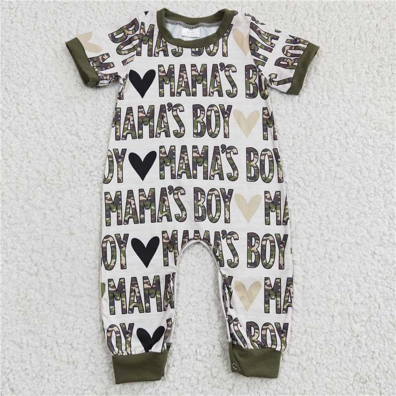SR0134 MAMAS BOY Short Sleeved Jumpsuit Green