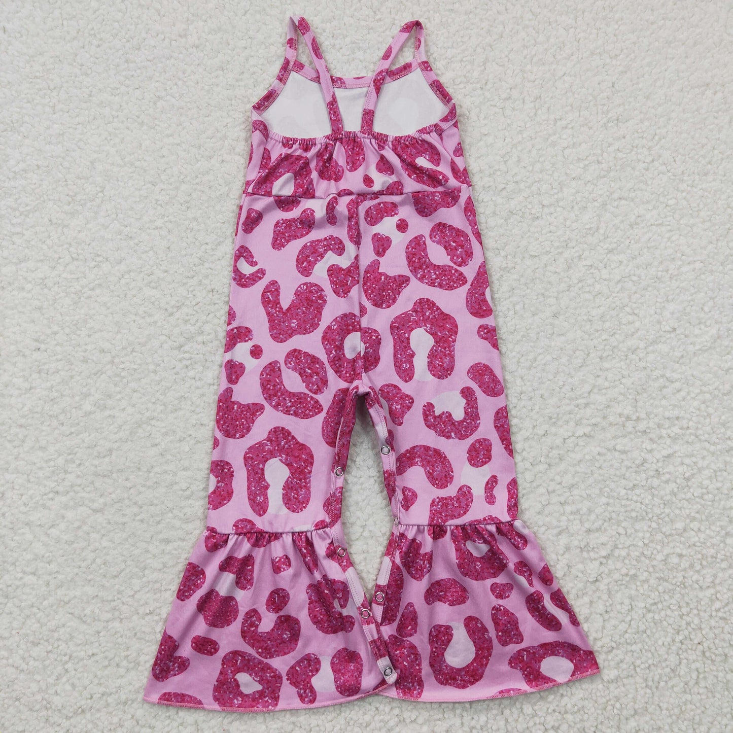SR0216 Rose Red leopard print vest jumpsuit