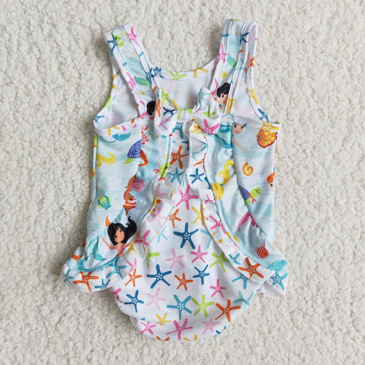 B0-20 Girls Ocean Swimming Jumpsuit