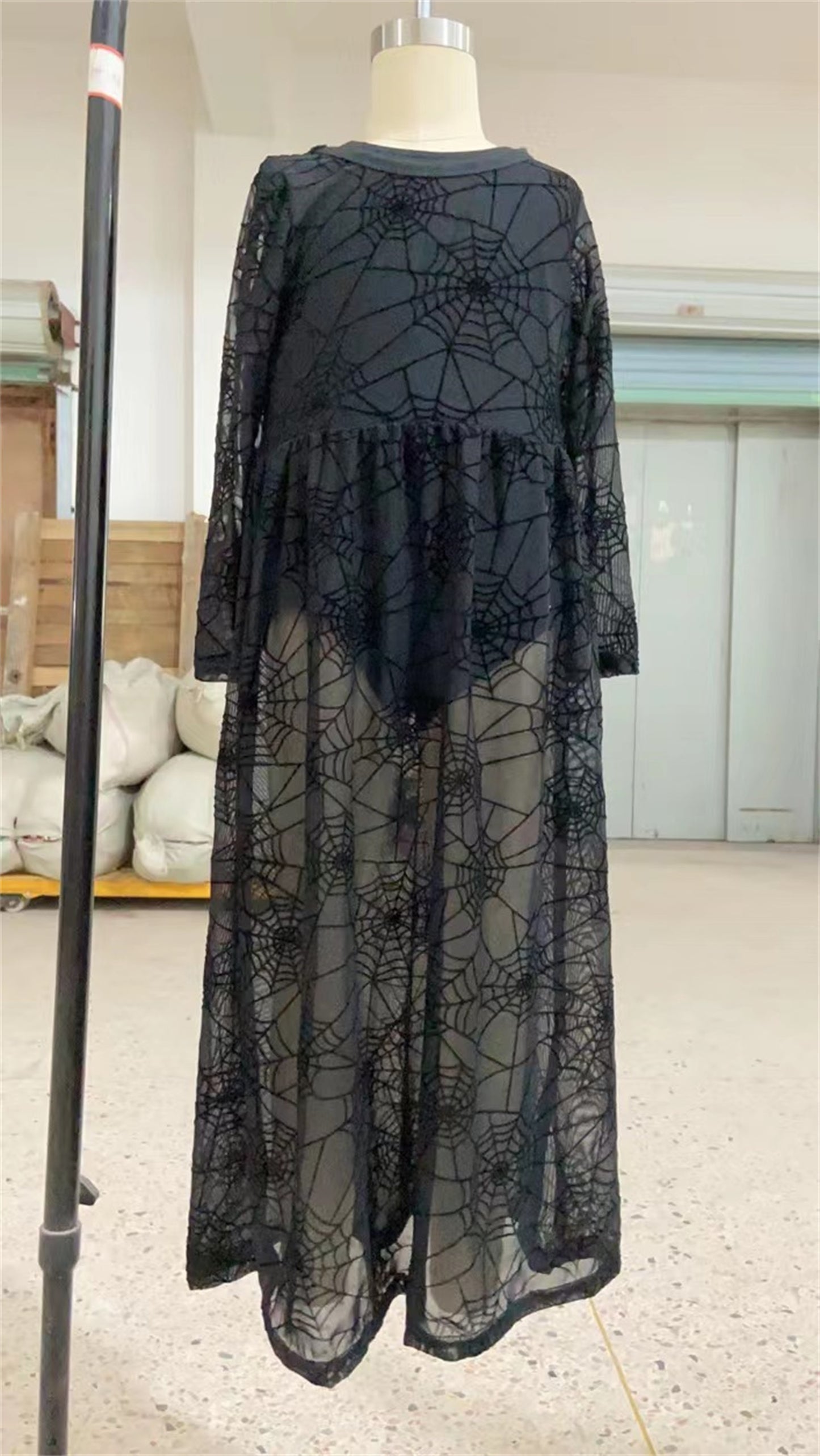 GBO0059 Halloween Girls Black Bummies Lace Dress Outfit