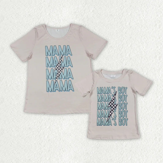 Family Mommy&Me Baby Boys MAMA'S BOY Lightning Tee Shirts Tops 7.8