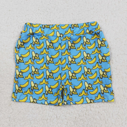 SS0634 Baby Girls Blue Bananas Plaid Summer Shorts Bottom 8.11