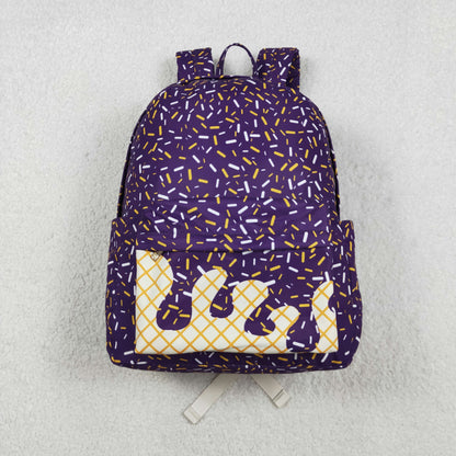 BA0327 Baby Kids Purple Team Zipper School Back Bags C11.7