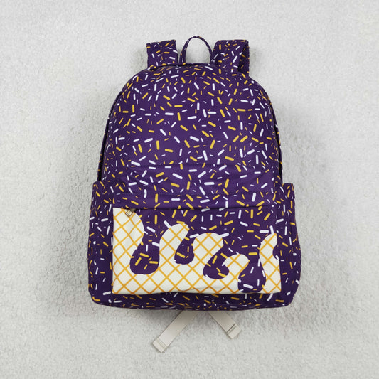 BA0327 Baby Kids Purple Team Zipper School Back Bags C11.7