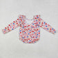 LR1917 Baby Infant Girls Valentines Hearts Long Sleeve Romper