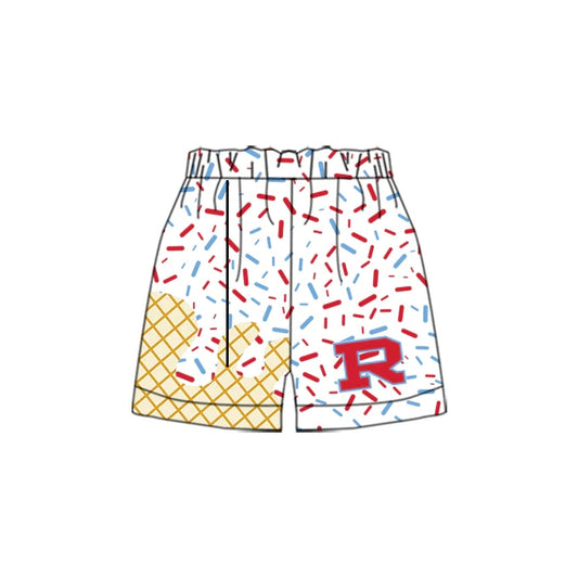 Adult Men Team Red R White Shorts Bottoms Preorder(moq 3)
