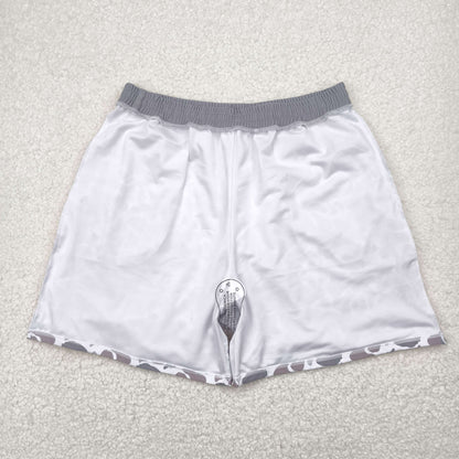 S0403 Adult Man Grey Camo Bottom Trunk Drawstrings Shorts Swimwear 5.5