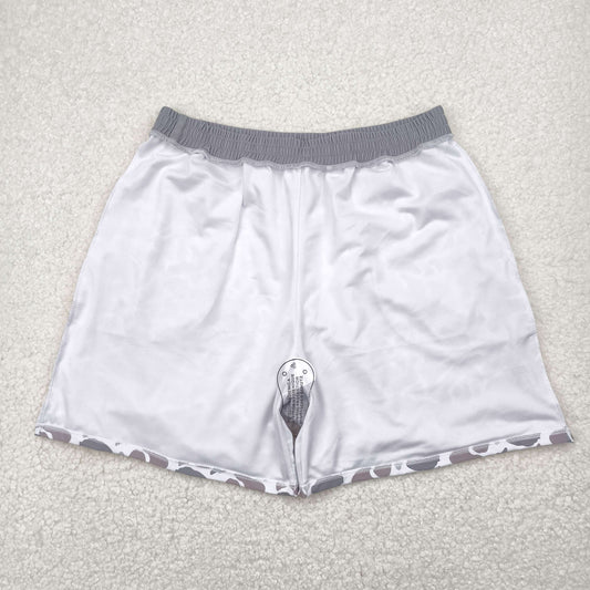 S0403 Adult Man Grey Camo Bottom Trunk Drawstrings Shorts Swimwear 5.5