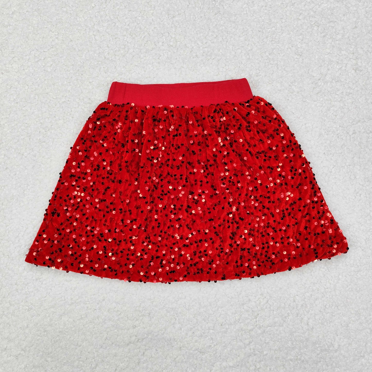 GLK0027 Baby Girls Sequin Red Color Skirts Bottoms