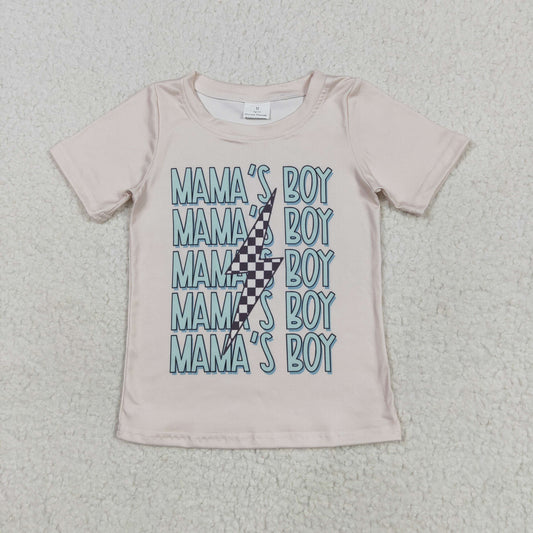 BT1229 Baby Boys Short Sleeves MAMA'S BOY Lightning Tee Shirts Top 6.2