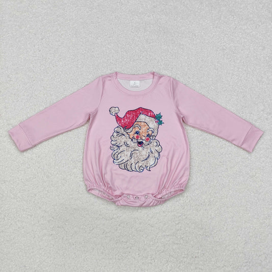 LR1819 Baby Infant Girls Pink Christmas Santa Romper