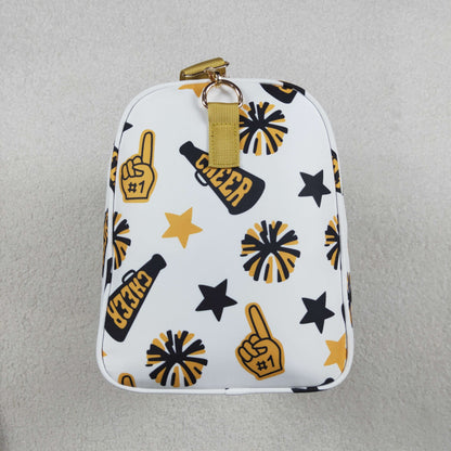 BA0370 Adult Team Black Gold Cheer Fireworks Zipper Gym Bag C10.20