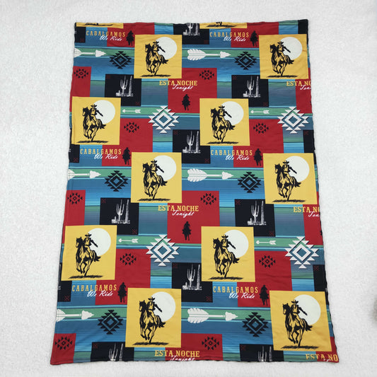 BL0078 Baby Kids Rodeo Horse Western Blanket C10.14