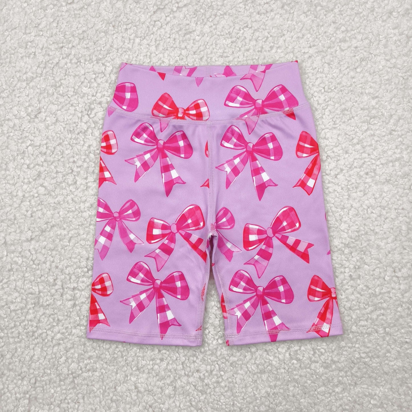 SS0540 Baby Girls Pink Plaid Bows Biking Shorts Bottoms  4.23
