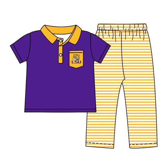 Baby Boys LSUTiger Shirt Team Pants Outfits Clothes Sets Preorder (moq 3)