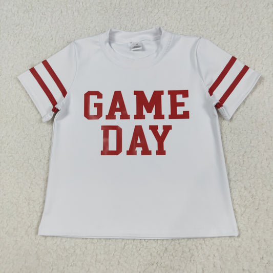 GT1102 Baby Girls Offset Print Red Game Day Yoga Active Team Tee Shirts C8.21
