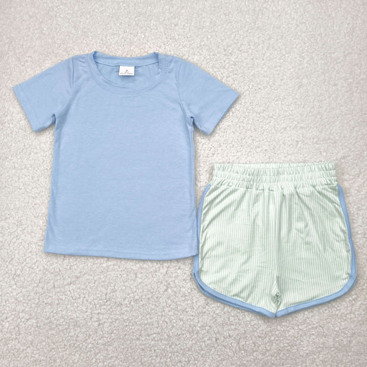 BSSO1481 Baby Boys Lavender Short Sleeves Top Short Set  5.8
