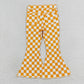 P0468 Orange plaid denim pants