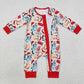 LR1684 Baby Infant Boys Christmas Dogs Long Sleeve Romper