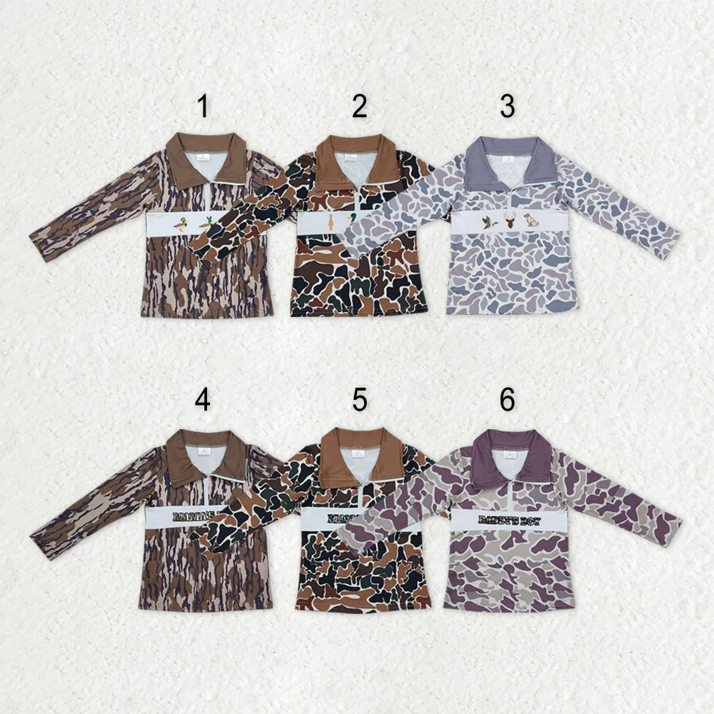 Sibling Baby Boys Long Sleeves Western Camo Hunting Half Zipper Pullovers Top C8.23
