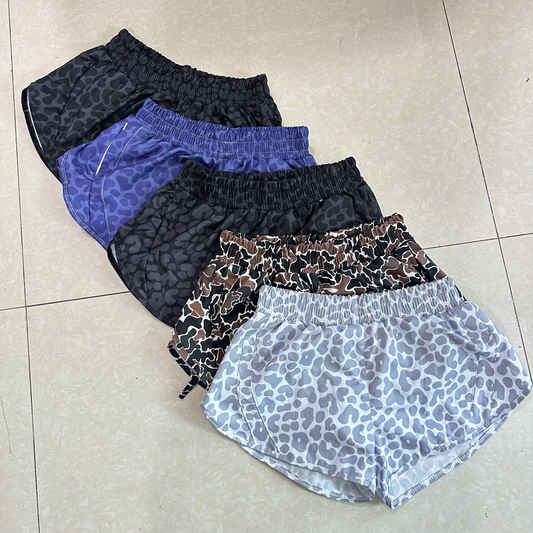 Sibling Adult Women Western Camo Leopard Yoga Summer Shorts 5.24