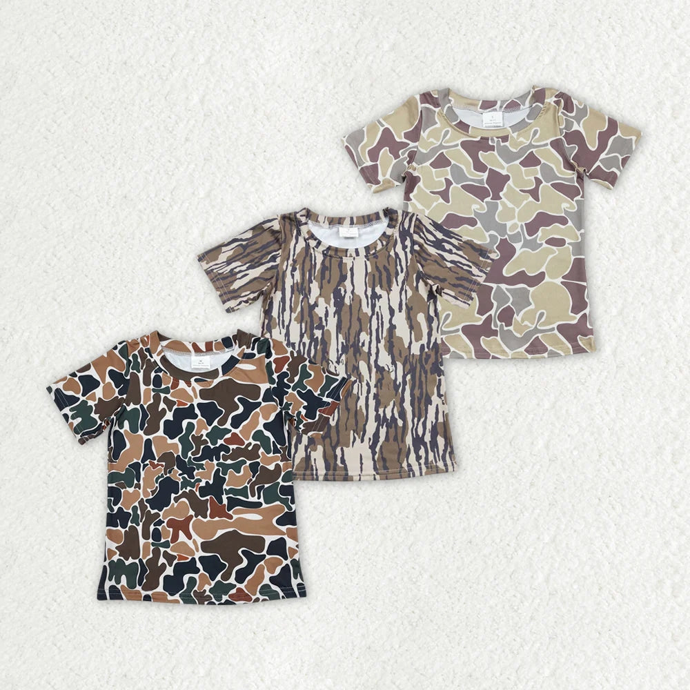 3colors Sibling Baby Boys Camouflage Short Sleeve Tee Shirts Tops