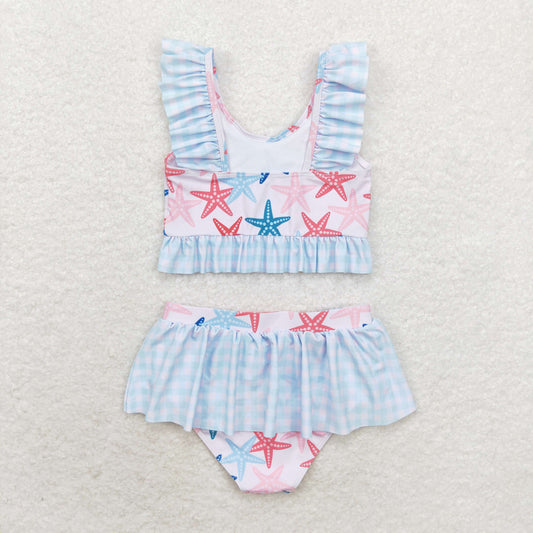 S0240 Starfish checkered lace swimsuit