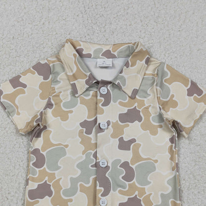 RTS BT1566 Baby Boys Top Baby Boys Southern Khaki Camo Button Shirts Top