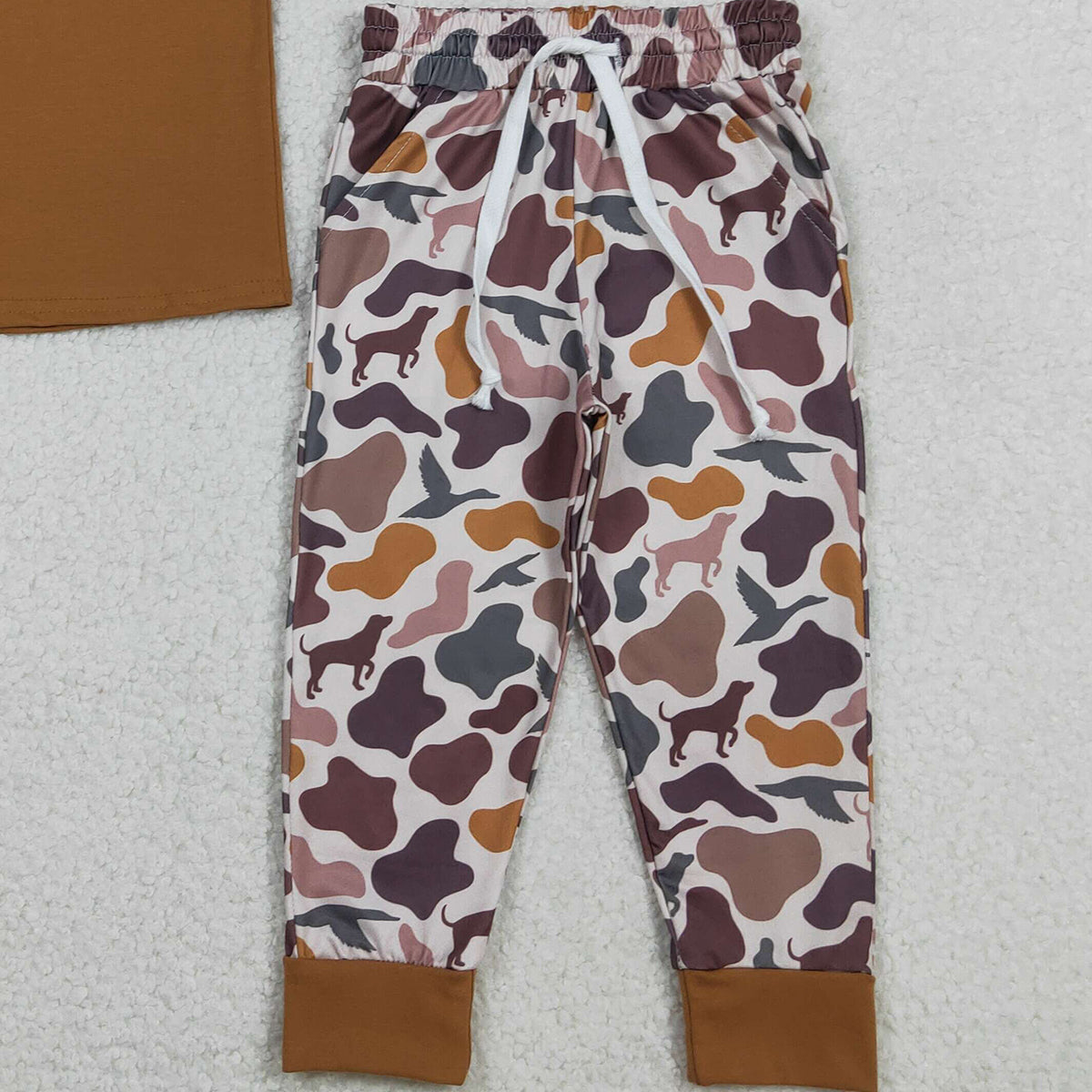 RTS BSPO0665 Embroidery Big Brother Baby Boys Top Ducks Dogs Camo Pants Hunting Clothes Sets