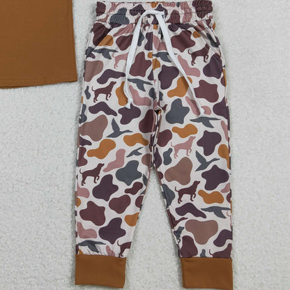 RTS BSPO0665 Embroidery Big Brother Baby Boys Top Ducks Dogs Camo Pants Hunting Clothes Sets