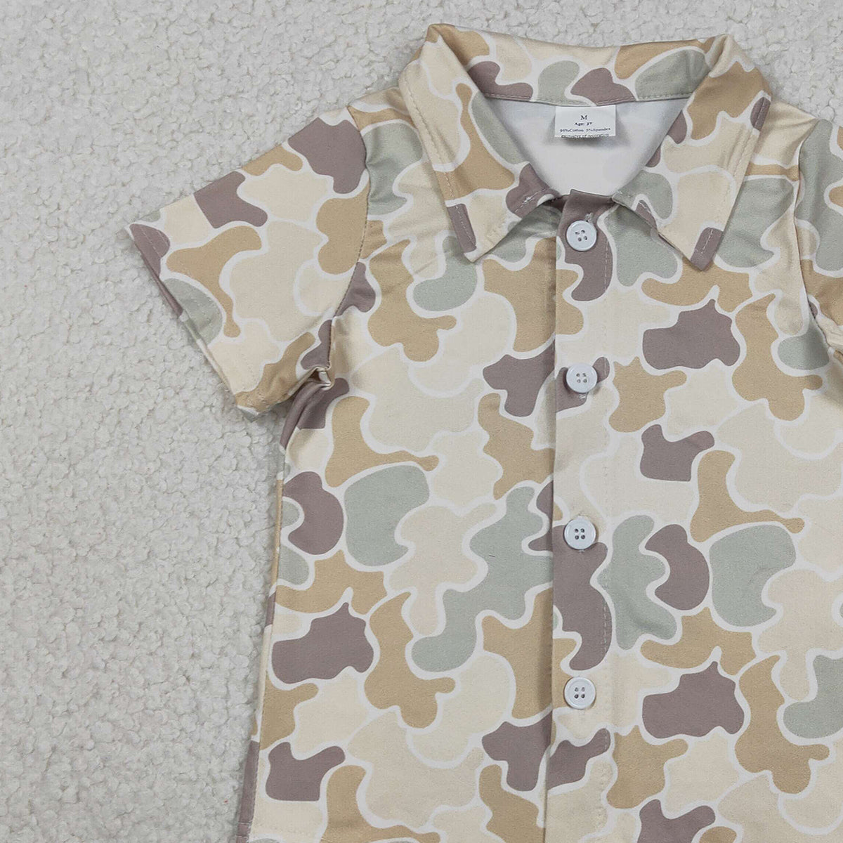 RTS BT1566 Baby Boys Top Baby Boys Southern Khaki Camo Button Shirts Top