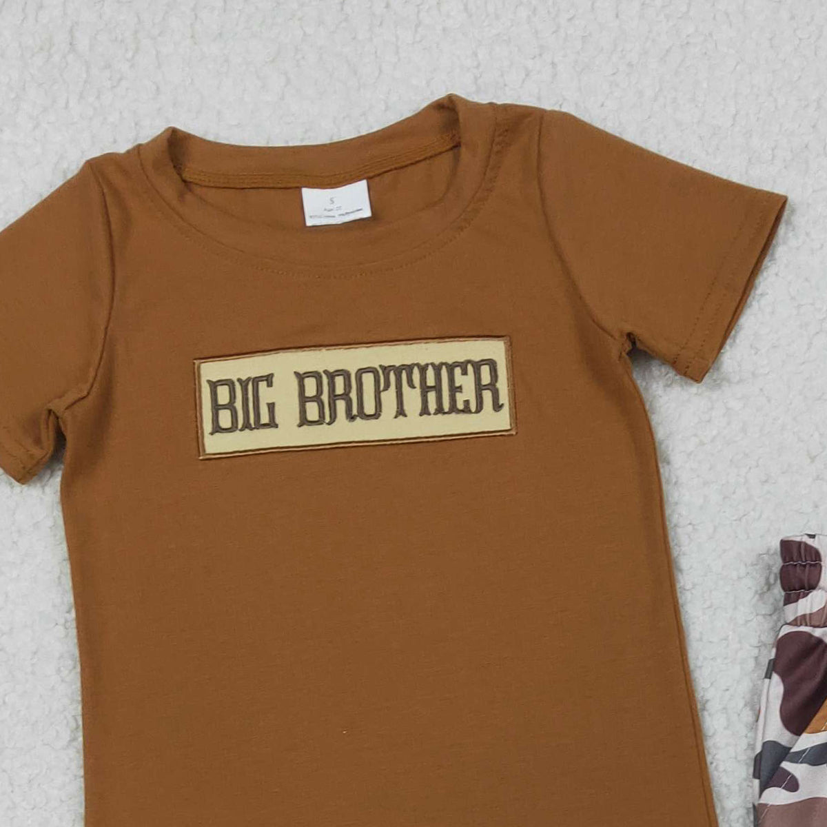 RTS BSPO0665 Embroidery Big Brother Baby Boys Top Ducks Dogs Camo Pants Hunting Clothes Sets