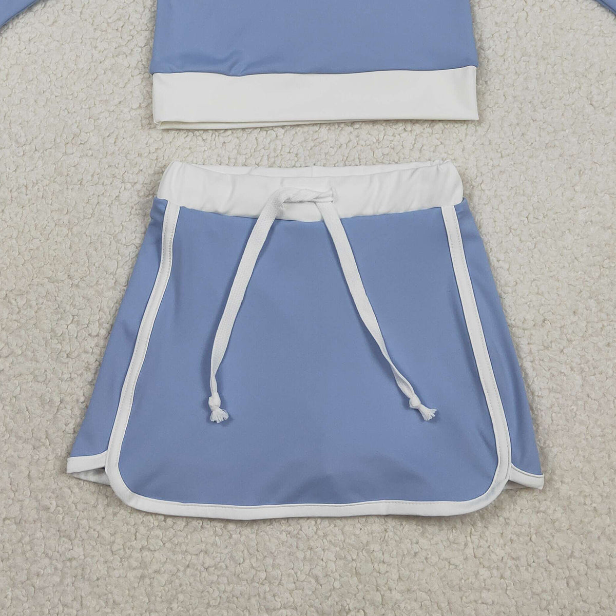 RTS GLD1483 Baby Girls Blue Long Sleeve Top Skirts Shorts Yoga Active Clothes Sets