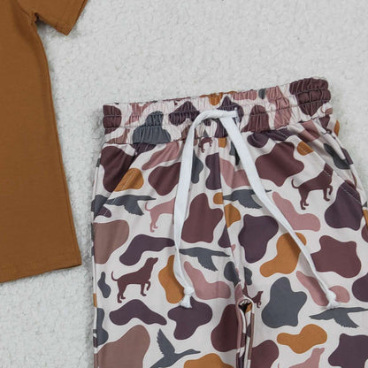 RTS BSPO0665 Embroidery Big Brother Baby Boys Top Ducks Dogs Camo Pants Hunting Clothes Sets