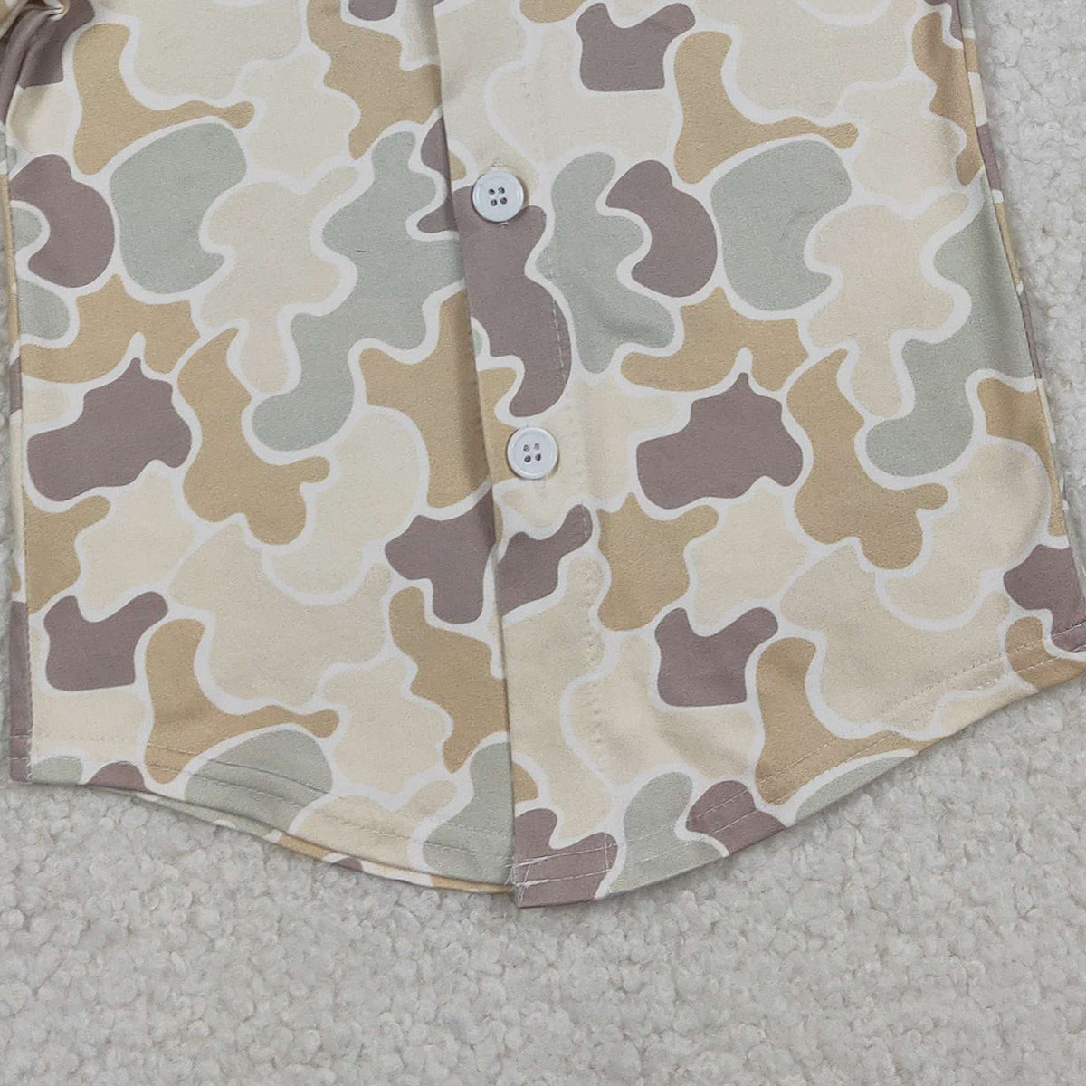 RTS BT1566 Baby Boys Top Baby Boys Southern Khaki Camo Button Shirts Top