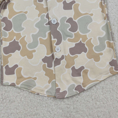 RTS BT1566 Baby Boys Top Baby Boys Southern Khaki Camo Button Shirts Top