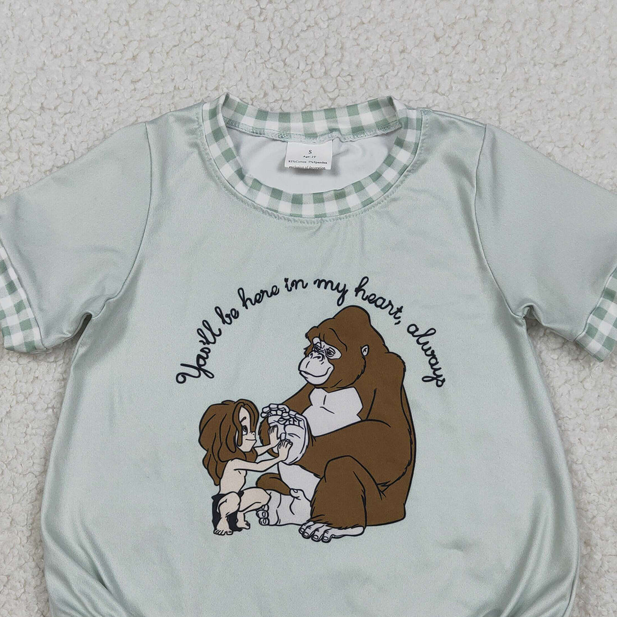 RTS SR3588 Baby Boys Short Sleeve Cartoon Monkey Rompers