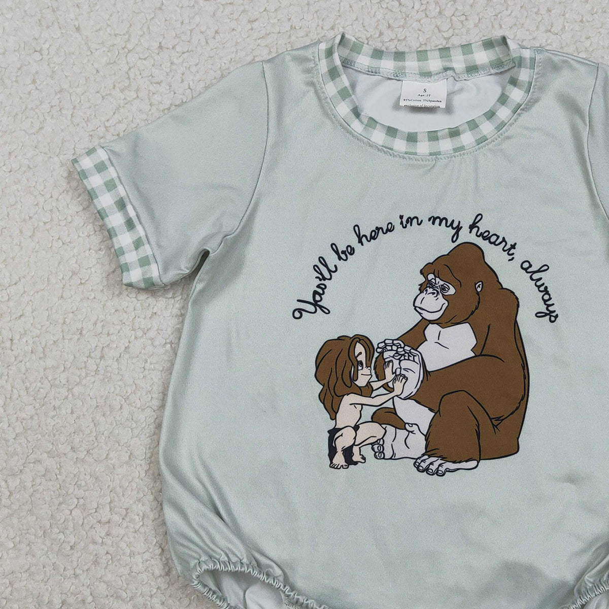 RTS SR3588 Baby Boys Short Sleeve Cartoon Monkey Rompers