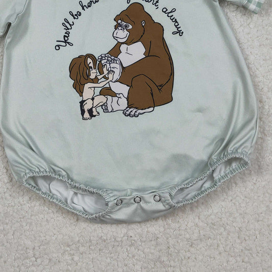 RTS SR3588 Baby Boys Short Sleeve Cartoon Monkey Rompers