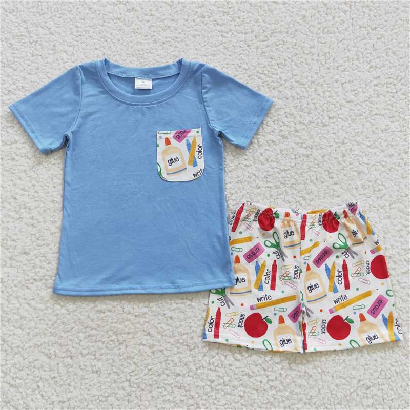 RTS BSSO0278 Baby Boys Back To School Shorts Clothes Sets