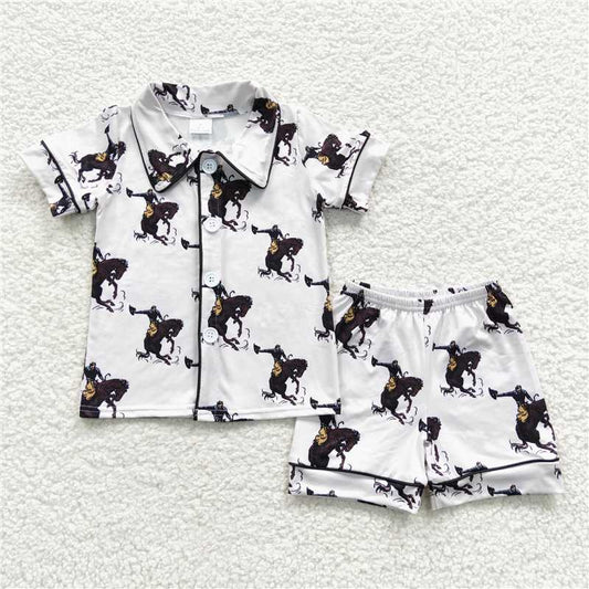 RTS BSSO0277 Baby Girls Western Rodeo Shorts Pajamas