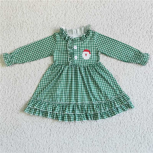 Sibling Baby Boys Girls Green Plaid Santa Christmas Gowns Pajamas Sets