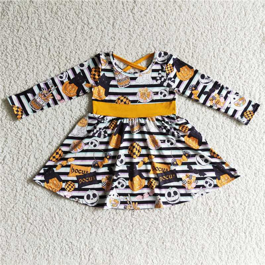 GLD0105 Baby girls Halloween witches twirl dress