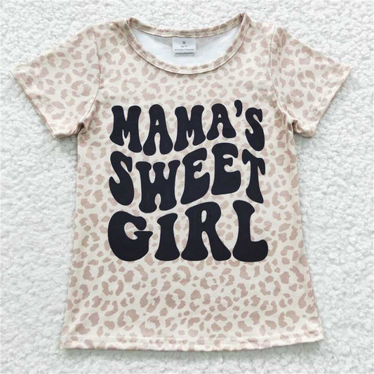 GT0185 Baby Girls Mama's Sweet Girl Short Sleeve Shirts Tops