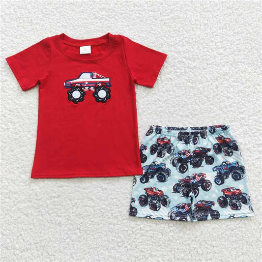 RTS BSSO0185 Baby Boys Summer Sets Baby Boys Tractor Summer Shorts Sets