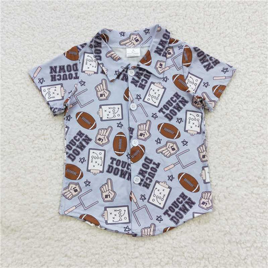 RTS BT0270 Baby Boys Top Baby Boys Football Touch Down Short Sleeve Tee Shirts Tops