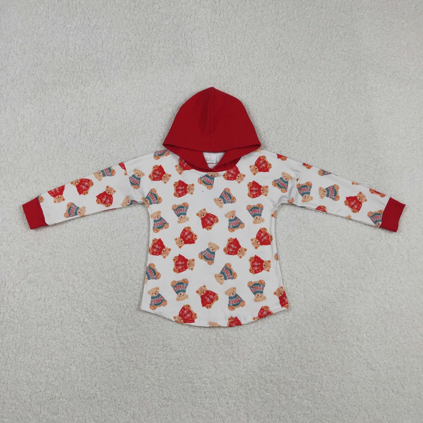 BT1056 Baby Boys Long Sleeve Bears Plaid Hoodies Top C11.14