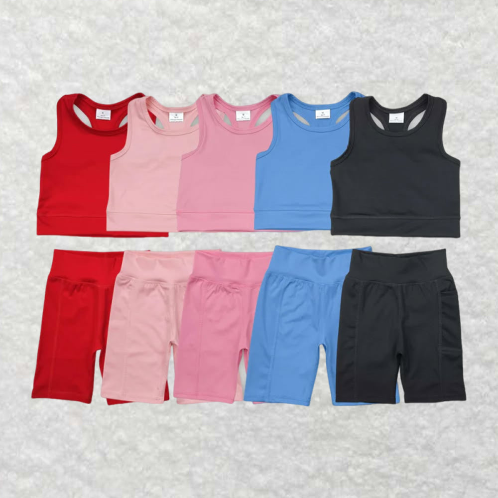 Sibling Baby Girls Athletic Active Wear Top Shorts Clothes Sets 4.30